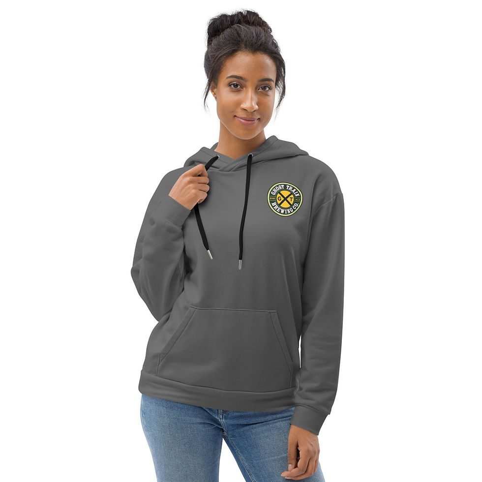 Thumbnail: Ghost Train Brewing Company Pullover Hoodie (Unisex; Gray; Logo)
