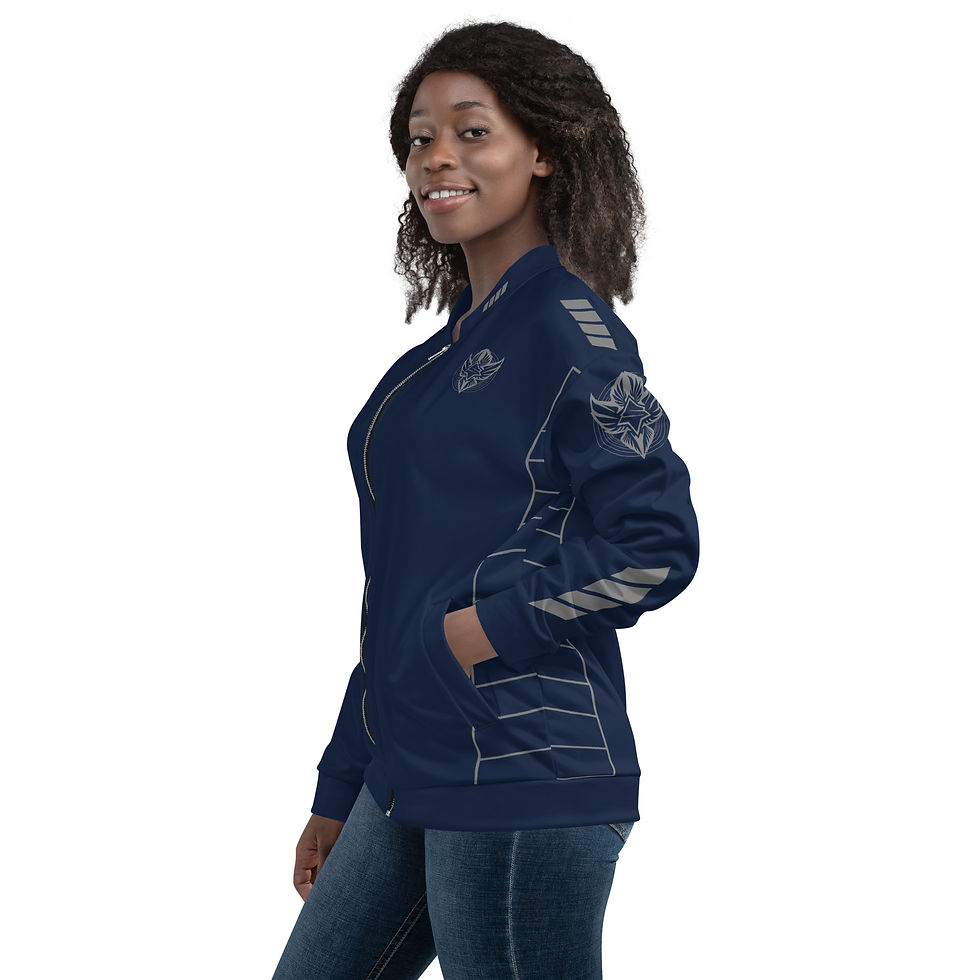 Thumbnail: Superhuman Essentials Bomber Jacket Liner Zip Sweater (Unisex; Crew; Navy)