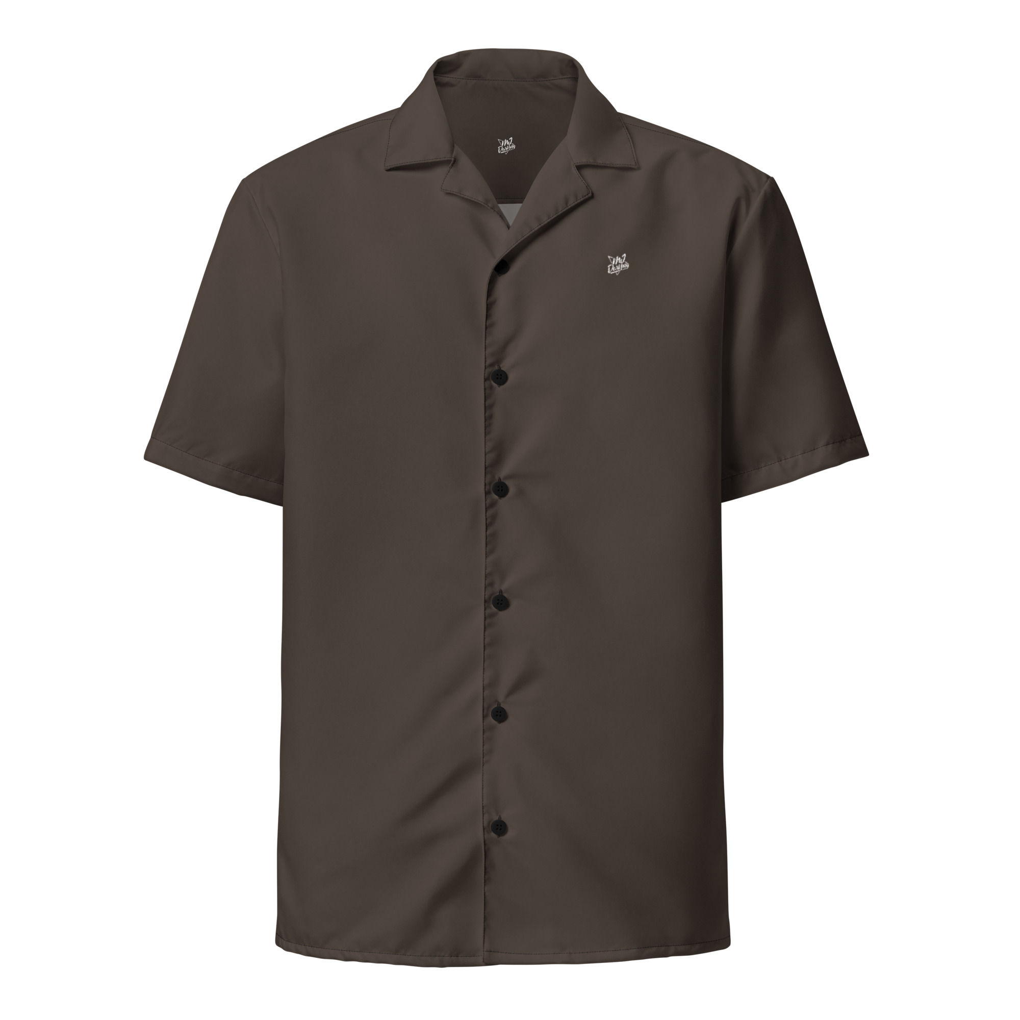 Classic Essentials Short Sleeve Button Down Shirt (Unisex; Chocolate)