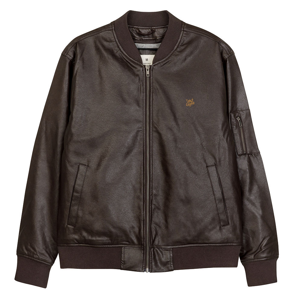 Thumbnail: Classic Essentials Leather Bomber Jacket (Faux; Unisex; Chocolate Brown)