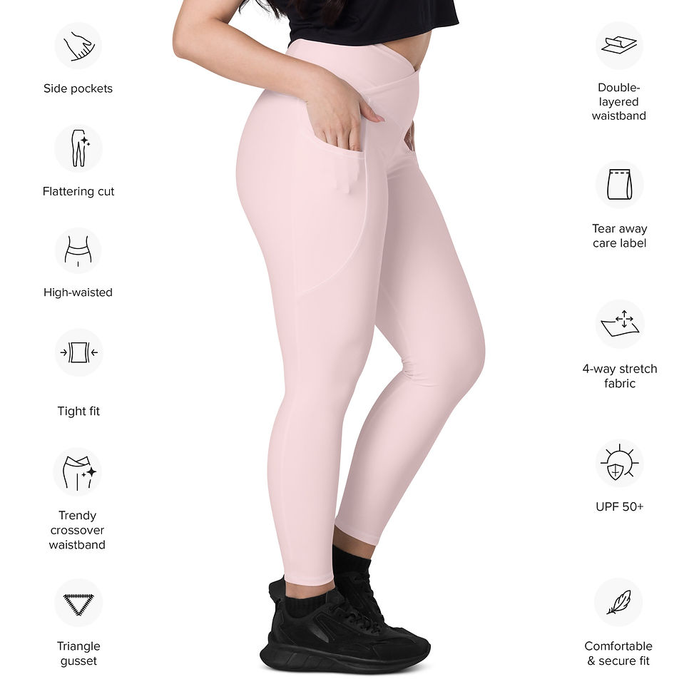 Thumbnail: Classic Essentials Women’s Crossover Leggings w/ Pockets (Pink Champagne)