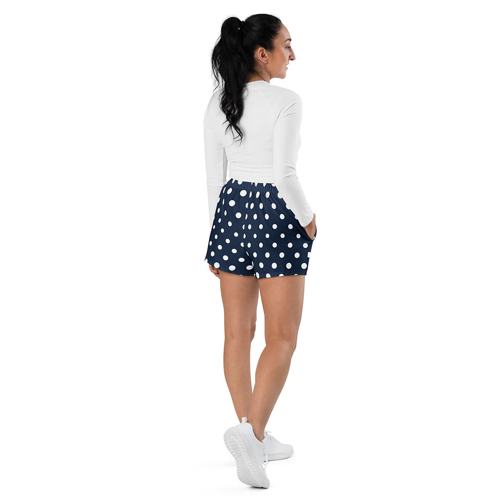 Thumbnail: Classic Essentials Athletic Shorts (Unisex; Polka Dot; White/Navy)