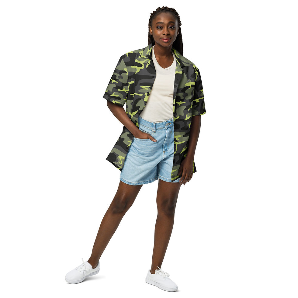 Thumbnail: Rockstar Essentials Short Sleeve Button Down Shirt (Unisex; Shiggy; Camo Green)
