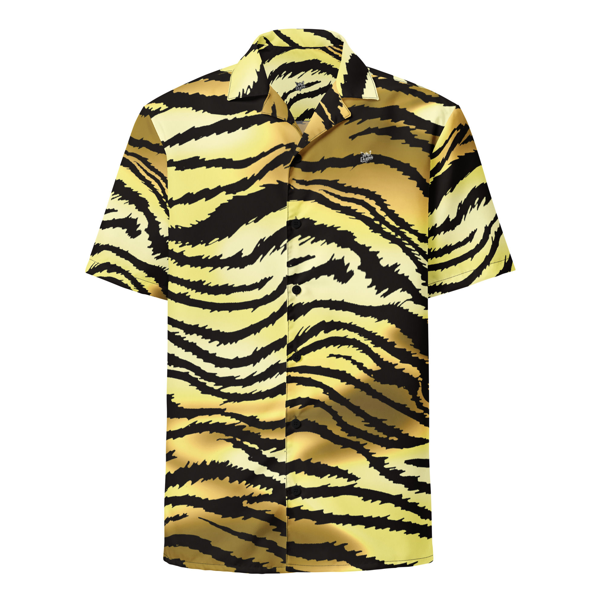 Rockstar Essentials Short Sleeve Button Down Shirt (Unisex; j Tiger Style 2