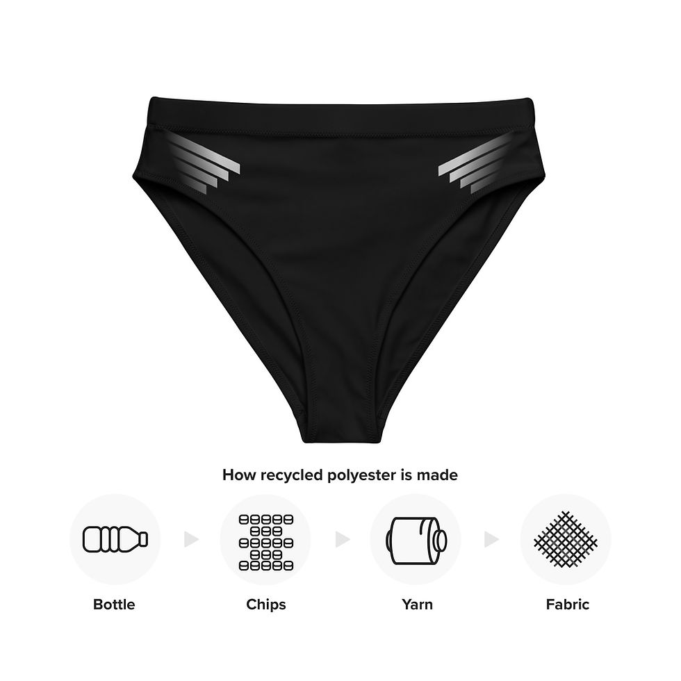Thumbnail: Superhuman Essentials Women's High-Waisted Bikini Bottoms (Paladin; Black)