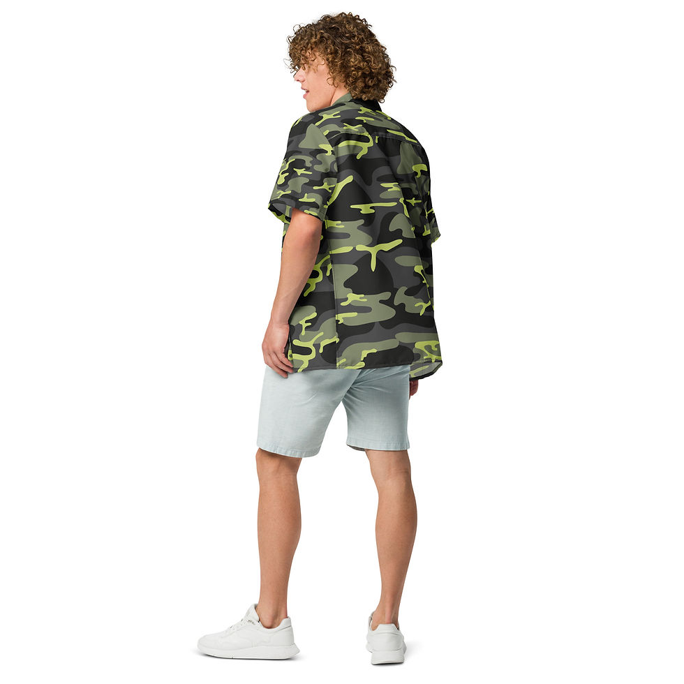 Thumbnail: Rockstar Essentials Short Sleeve Button Down Shirt (Unisex; Shiggy; Camo Green)
