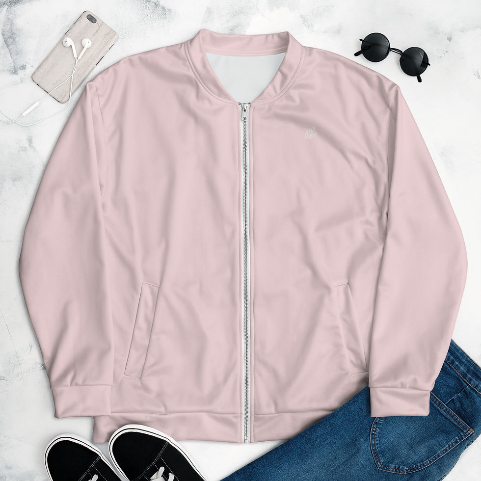 Thumbnail: Classic Essentials Bomber Jacket Liner Zip Sweater (Unisex; Pink Champagne)