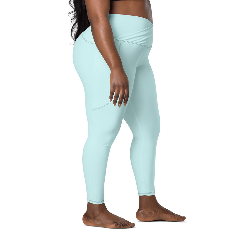 Thumbnail: Classic Essentials Women’s Crossover Leggings w/ Pockets (Cyan)