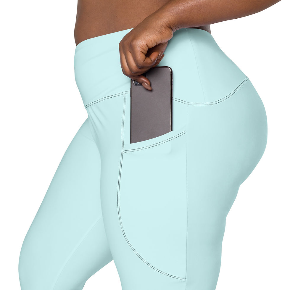 Thumbnail: Classic Essentials Women’s Crossover Leggings w/ Pockets (Cyan)