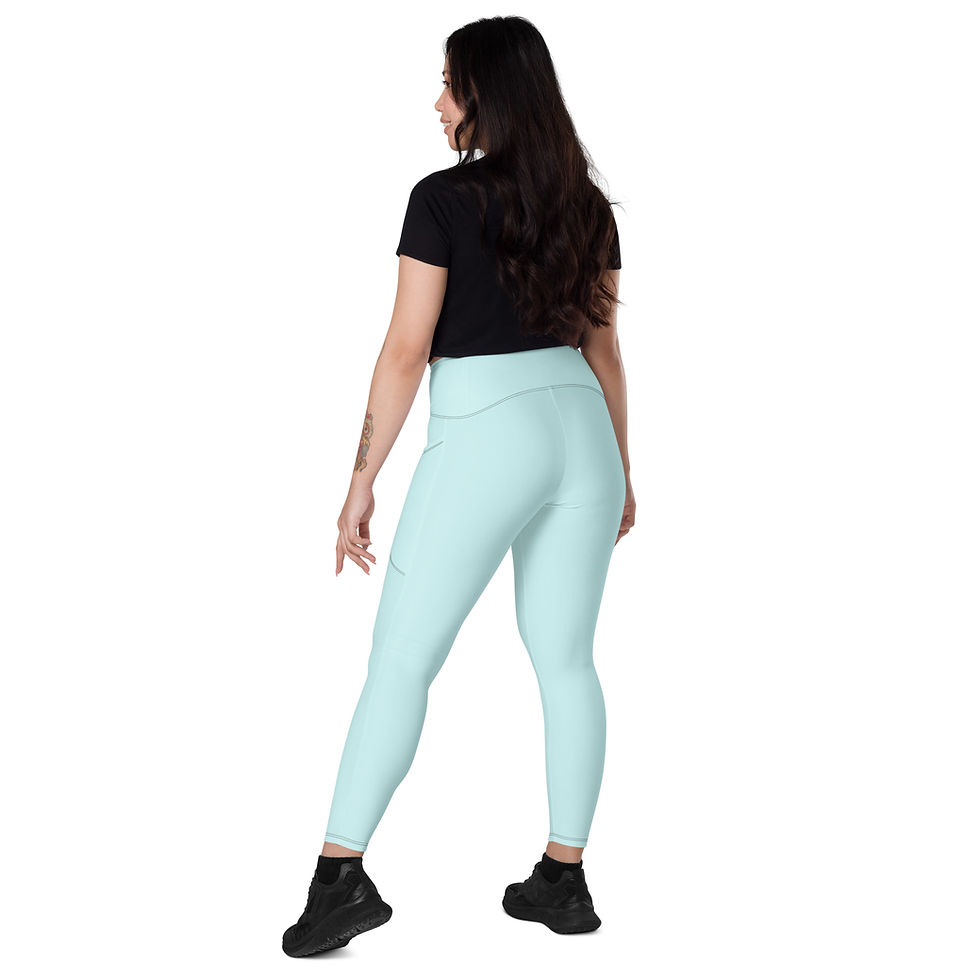 Thumbnail: Classic Essentials Women’s Crossover Leggings w/ Pockets (Cyan)