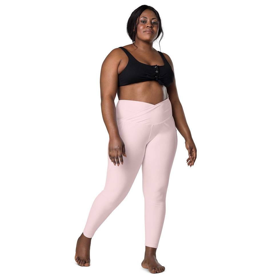 Thumbnail: Classic Essentials Women’s Crossover Leggings w/ Pockets (Pink Champagne)