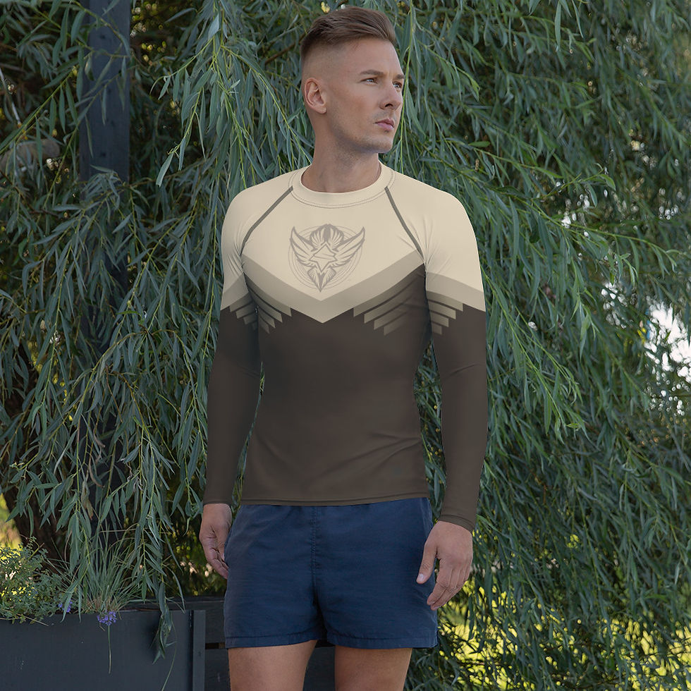 Thumbnail: Superhuman Essentials Men's Rash Guard (Paladin; Champagne/Chocolate)