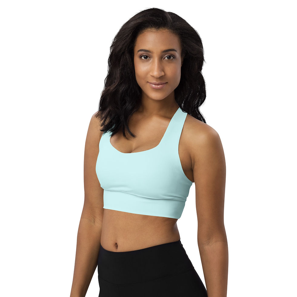 Thumbnail: Classic Essentials Women’s Longline Sports Bra/Top (Cyan)