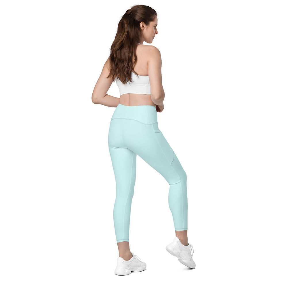 Thumbnail: Classic Essentials Women’s Crossover Leggings w/ Pockets (Cyan)