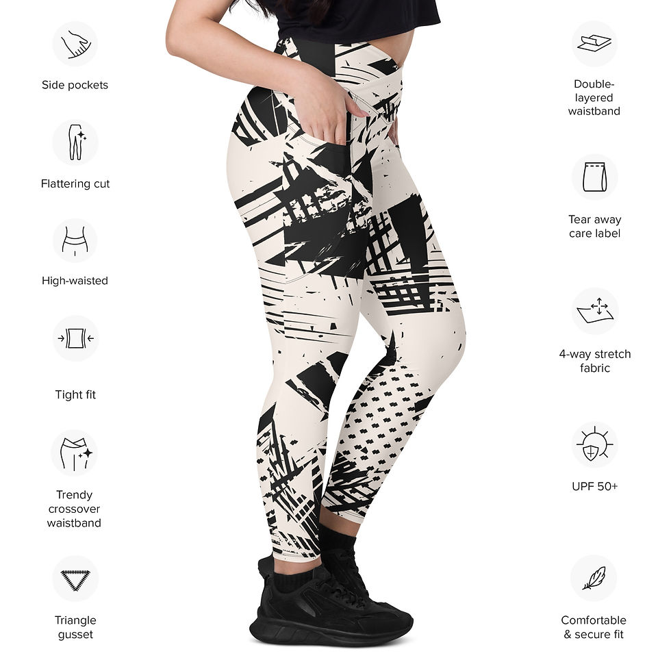 Thumbnail: Rockstar Essentials Women's Crossover Leggings w/ Pockets (Punk; Poor You)