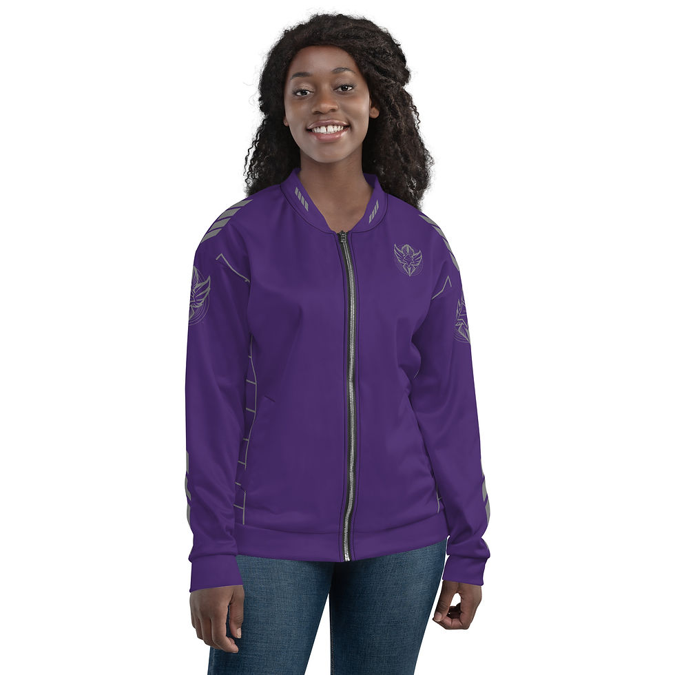 Thumbnail: Superhuman Essentials Bomber Jacket Liner Zip Sweater (Unisex; Crew; Purple)