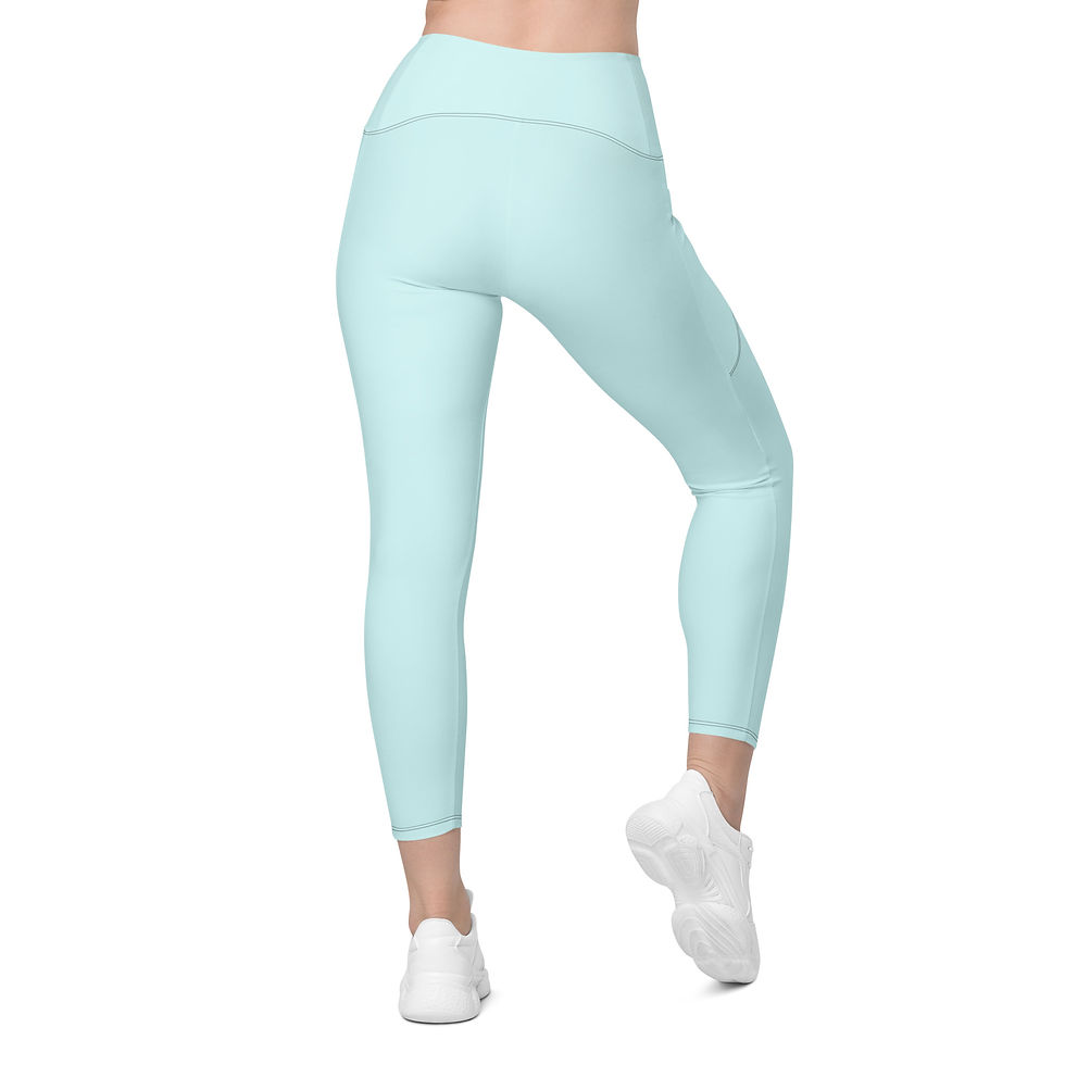 Thumbnail: Classic Essentials Women’s Crossover Leggings w/ Pockets (Cyan)