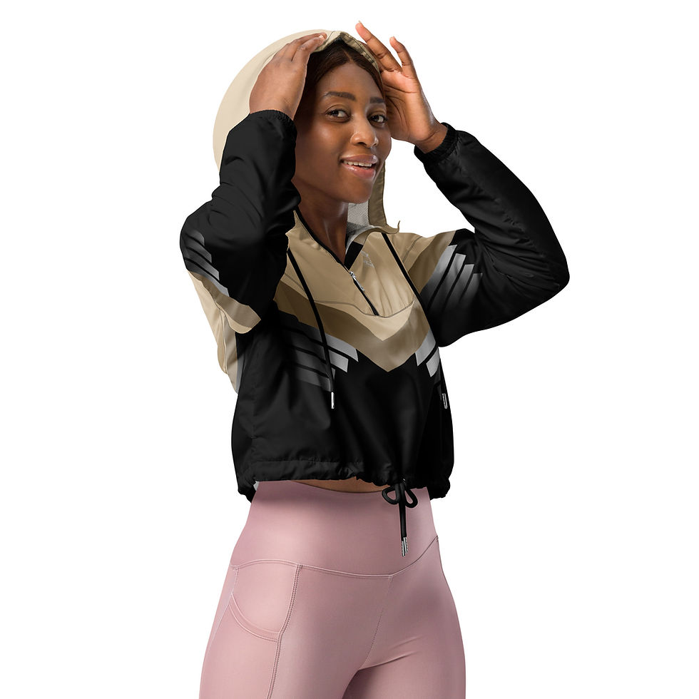 Thumbnail: Superhuman Essentials Women's Cropped Windbreaker (Paladin; Champagne/Black)