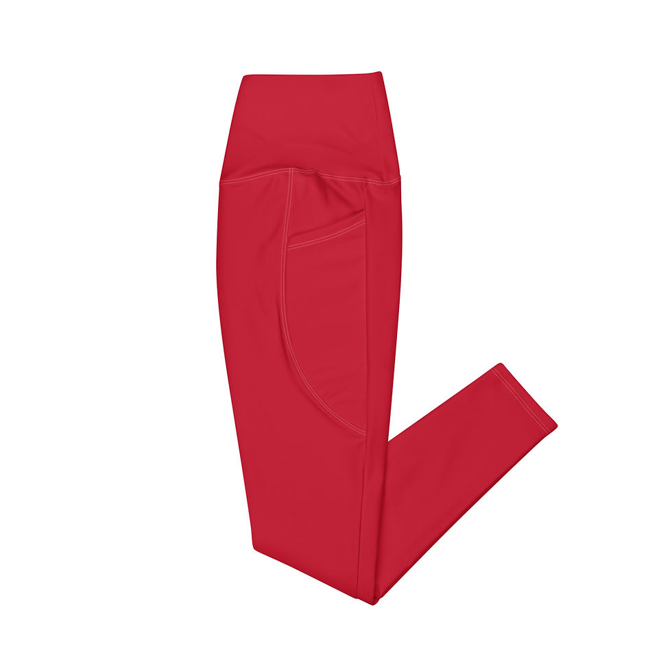 Thumbnail: Classic Essentials Women’s Crossover Leggings w/ Pockets (Red)