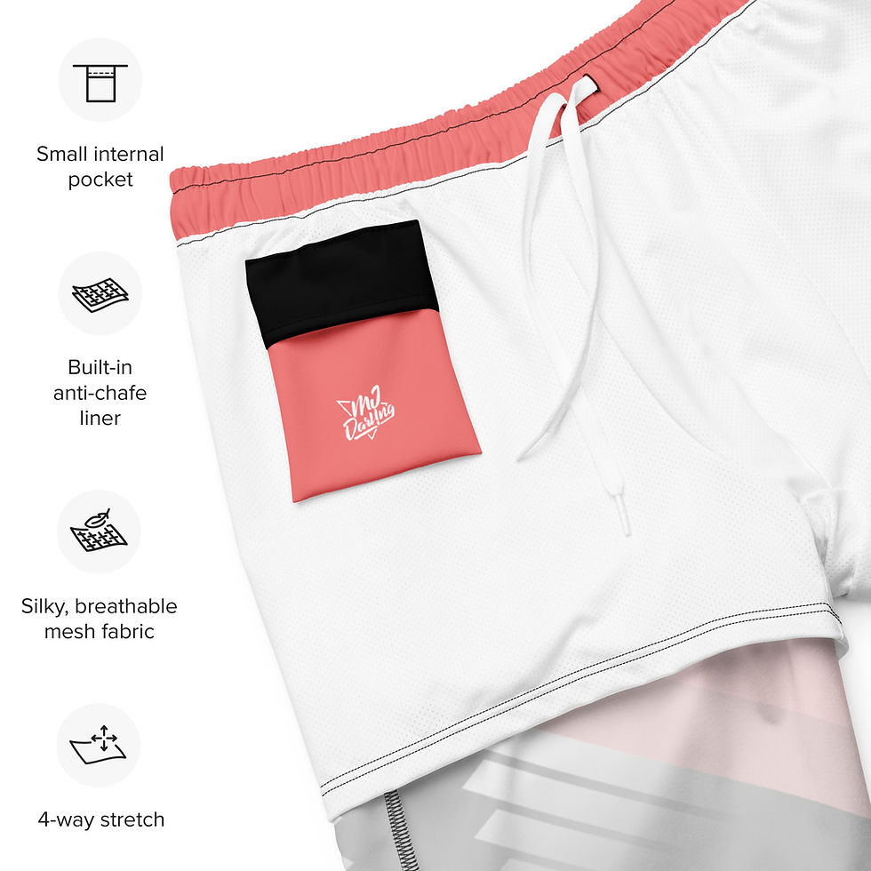 Thumbnail: Superhuman Essentials Men's Swim Trunks (Paladin; Salmon/Black)