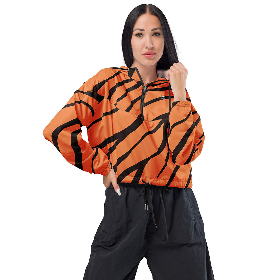 Thumbnail: Rockstar Essentials Women’s Cropped Windbreaker (Tiger Style)
