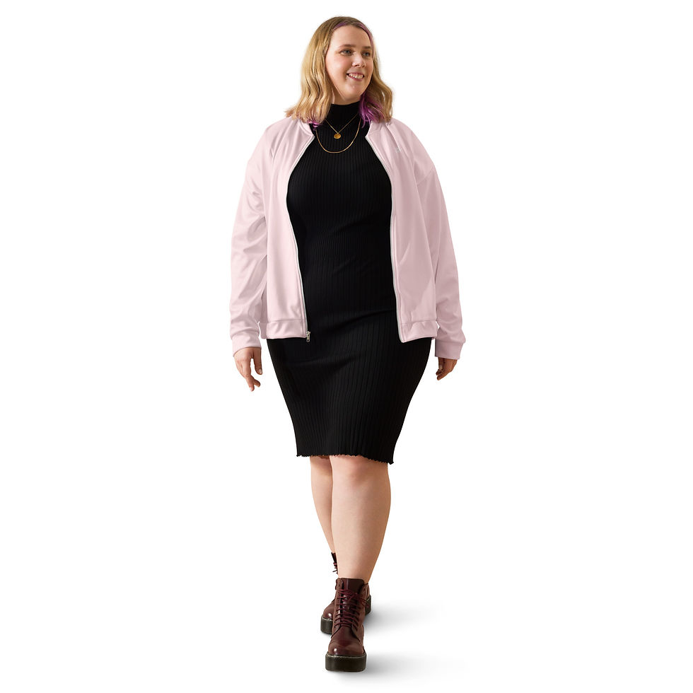 Thumbnail: Classic Essentials Bomber Jacket Liner Zip Sweater (Unisex; Pink Champagne)