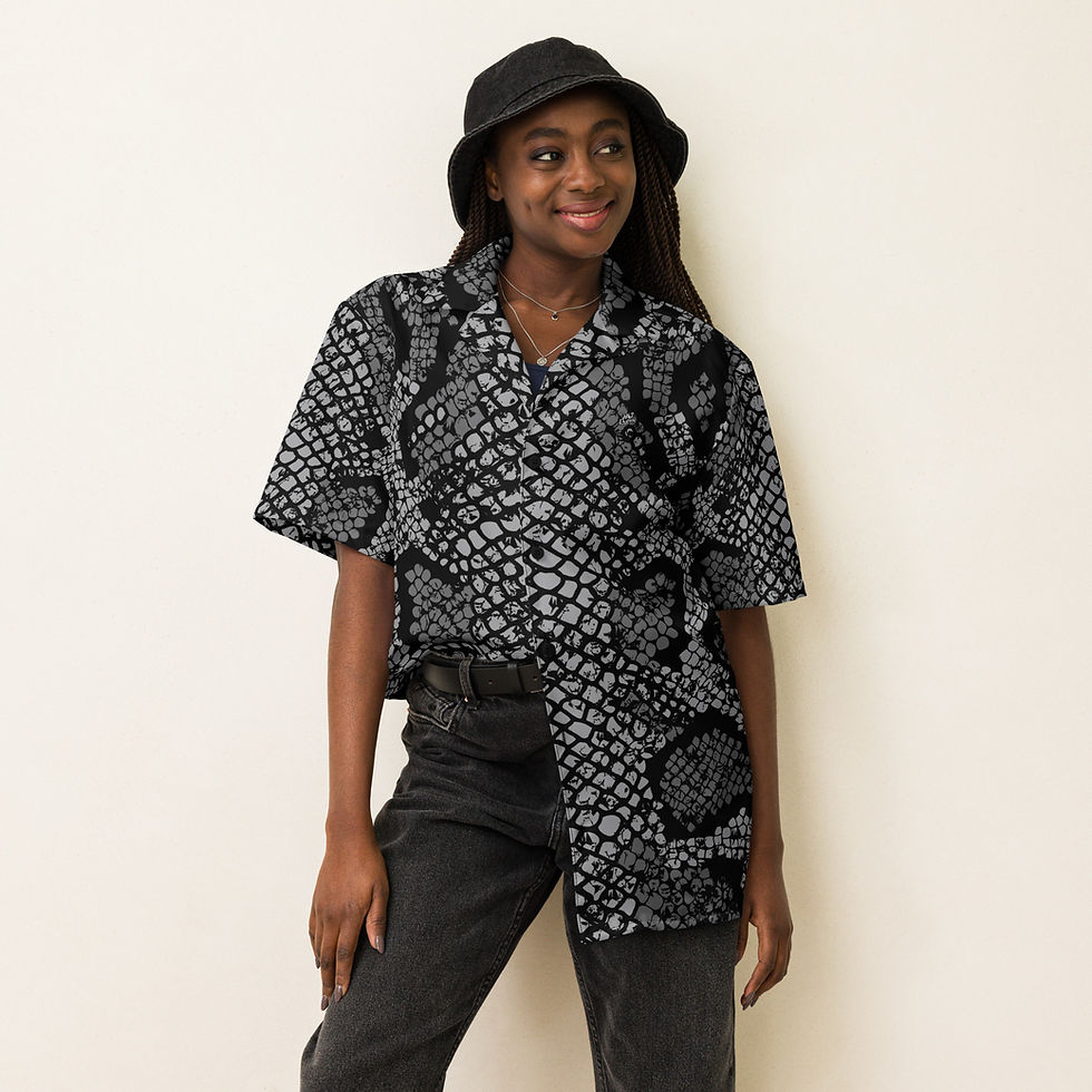 Thumbnail: Rockstar Essentials Short Sleeve Button Down Shirt (Unisex; Cobra; Gray)