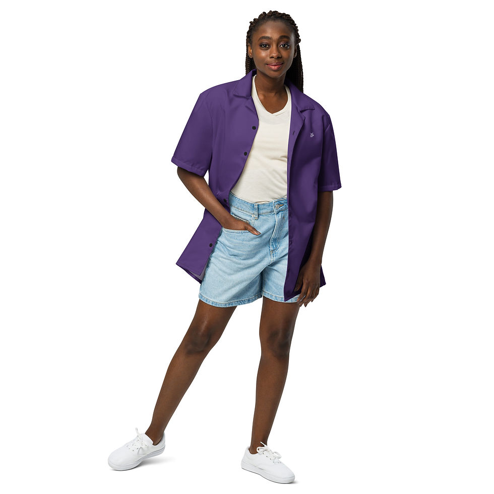 Thumbnail: Classic Essentials Short Sleeve Button Down Shirt (Unisex; Purple)