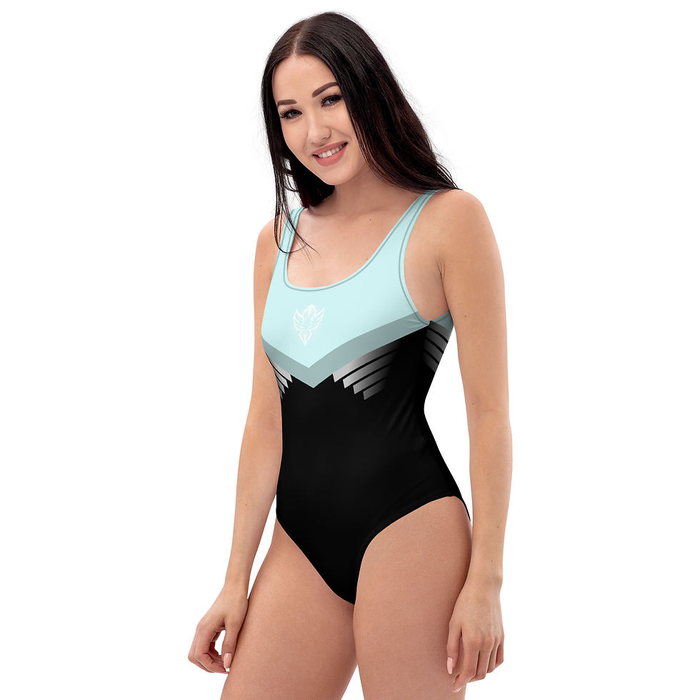 Thumbnail: Superhuman Essentials Women's One-Piece Swimsuit (Paladin; Cyan/Black)