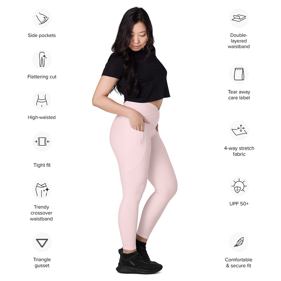 Thumbnail: Classic Essentials Women’s Crossover Leggings w/ Pockets (Pink Champagne)