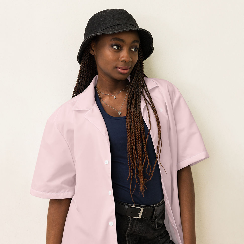 Thumbnail: Classic Essentials Short Sleeve Button Down Shirt (Unisex; Pink Champagne)