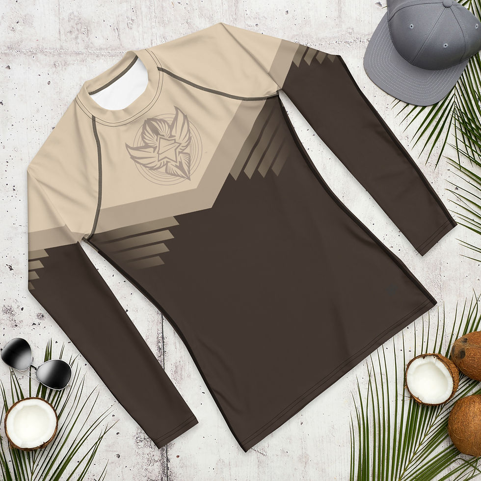 Thumbnail: Superhuman Essentials Men's Rash Guard (Paladin; Champagne/Chocolate)