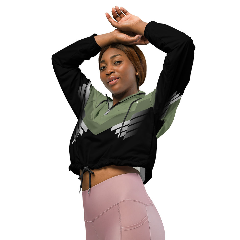 Thumbnail: Superhuman Essentials Women's Cropped Windbreaker (Paladin; Fatigues/Black)