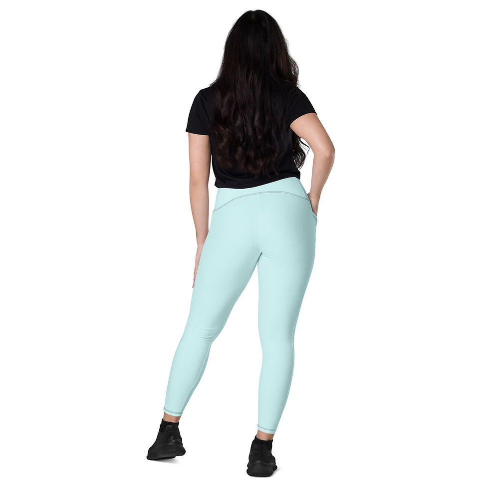 Thumbnail: Classic Essentials Women’s Crossover Leggings w/ Pockets (Cyan)