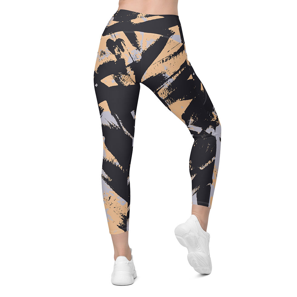 Thumbnail: Classic Essentials Women’s Crossover Leggings w/ Pockets (Brush Strokes)