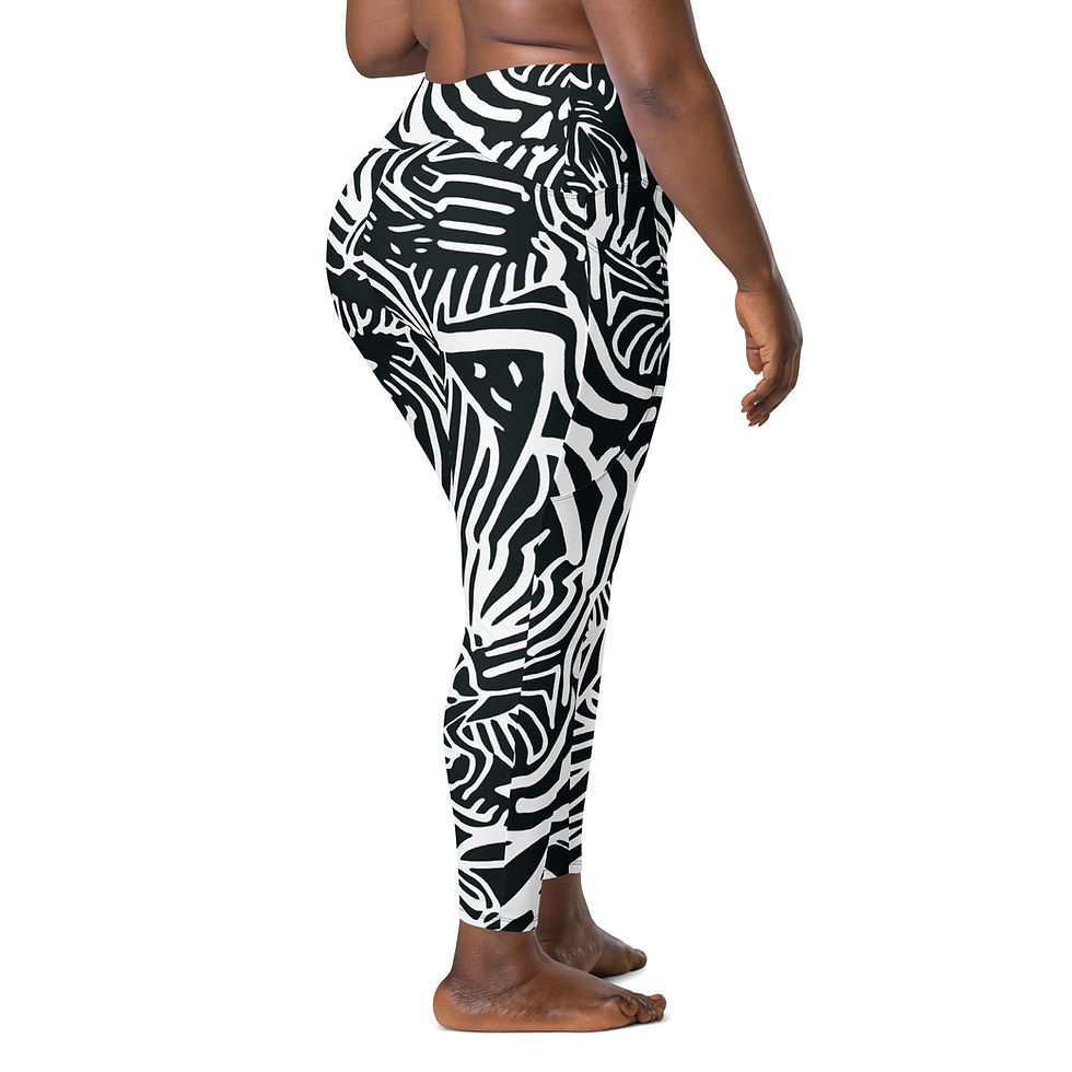 Thumbnail: Rockstar Essentials Women's Crossover Leggings w/ Pockets (Zebra 2)
