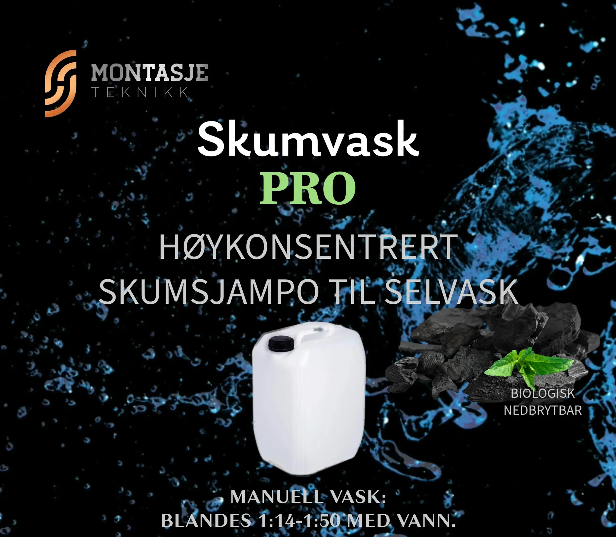 Skumvask Pro Vaskemiddel levert på 20 Liters kanner