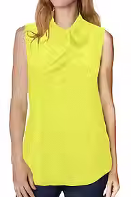 brite yellow diamond squares bow tie v-neck sleeveless shirt (3).avif
