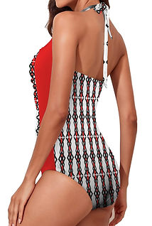 twisted queen red ruched push up halter swimsuit (1).jpg