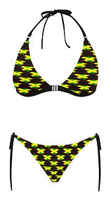 jamaican flag maps buckle front halter brown bikini swimsuit (4).jpg