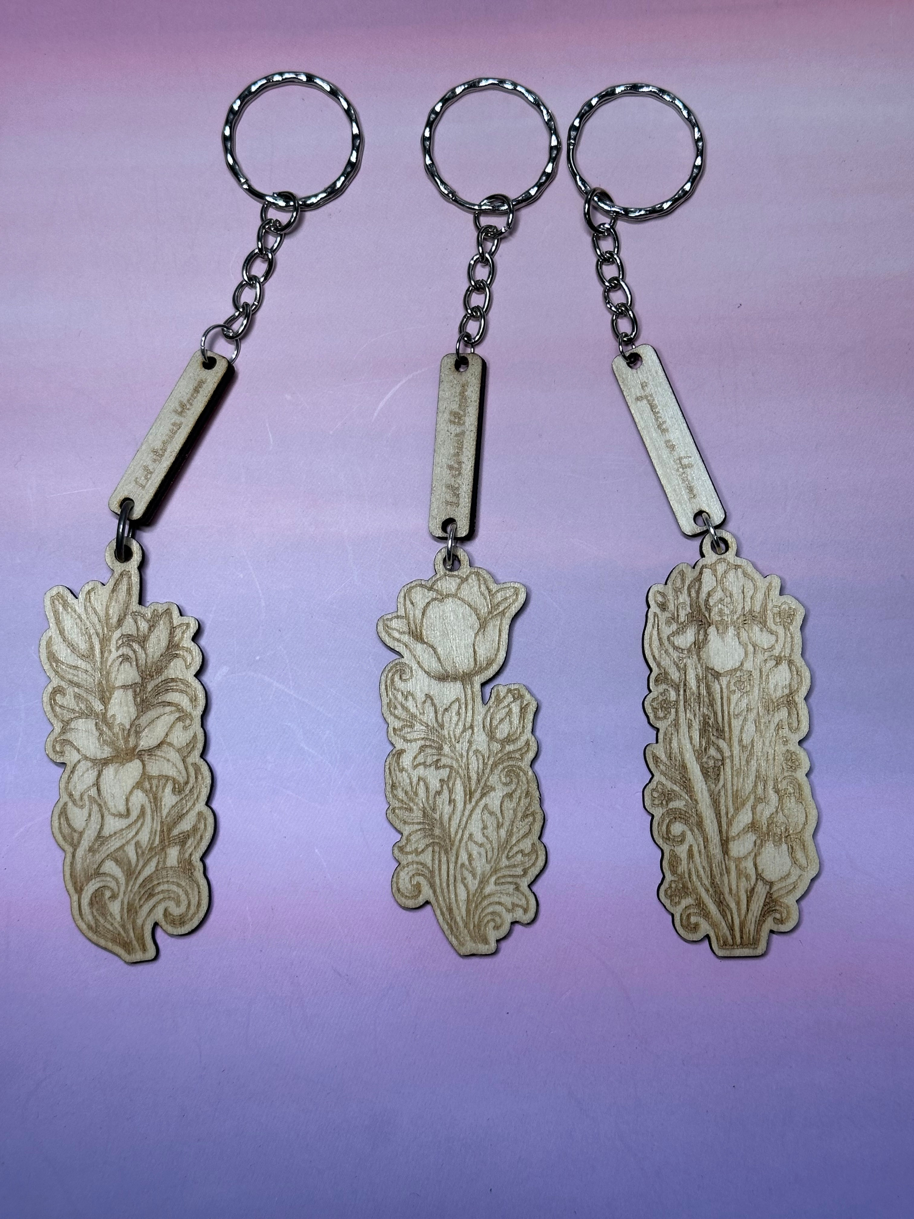 Floral Keychain/Bookmark