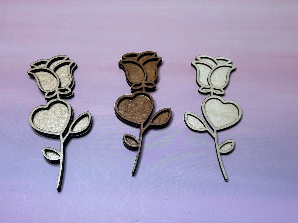 Thumbnail: Wood Envelope box with Double Rose - Large