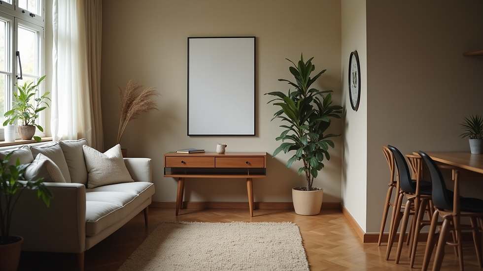 Eye-level view of a cozy apartment interior