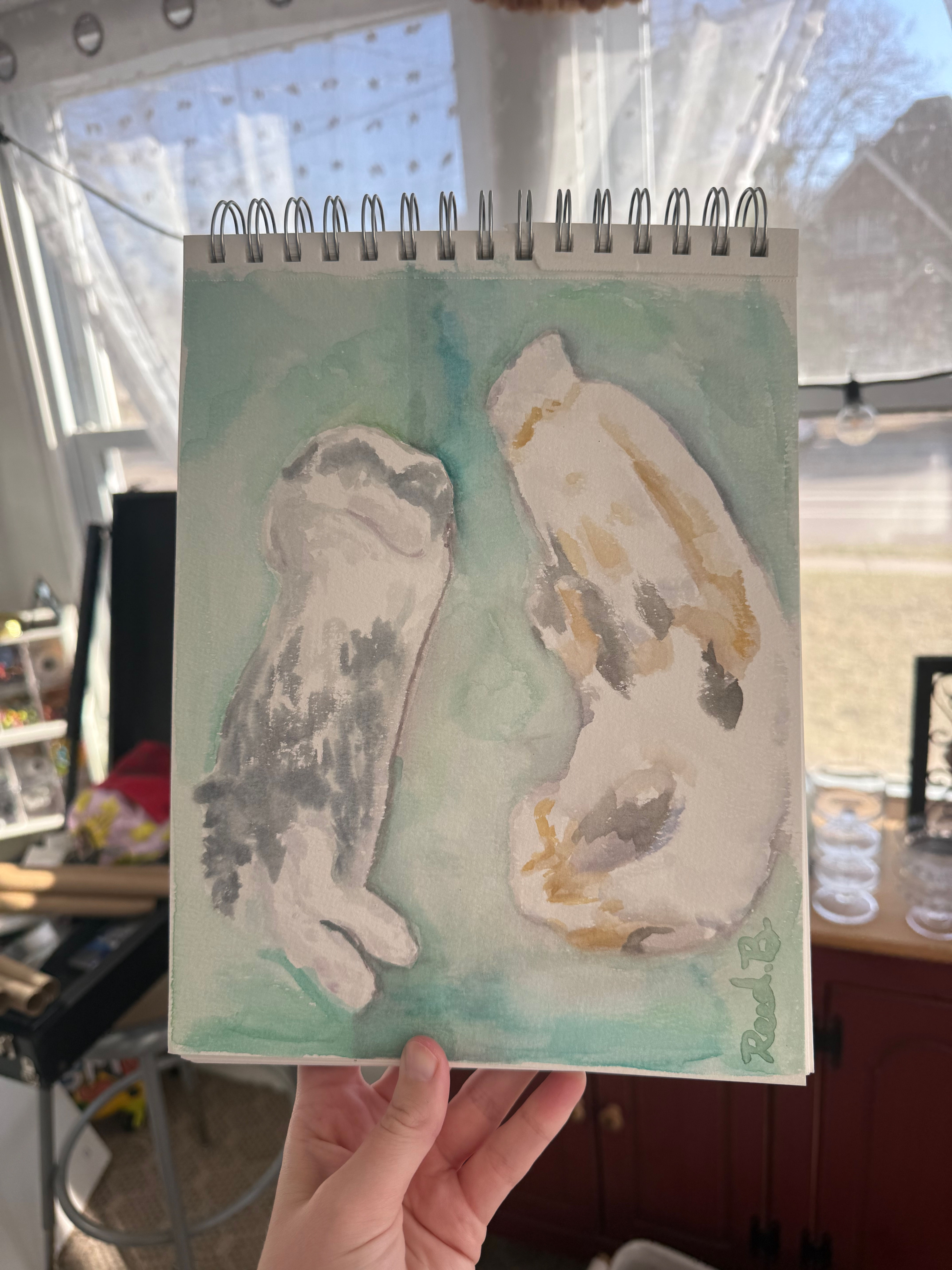 8x10 in Abstract Watercolor Pet Portrait