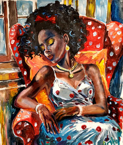Anything But Thought, I'lll Become The Couch Oil and Acrylic on paper on wood board, 60x30