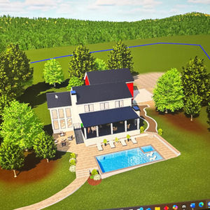 Elevation and Exposed beam shows clients how their terrain looks with a pool. Exposed beam shows to give the customer a clear view of pricing for the beam and able to design it how they prefer.