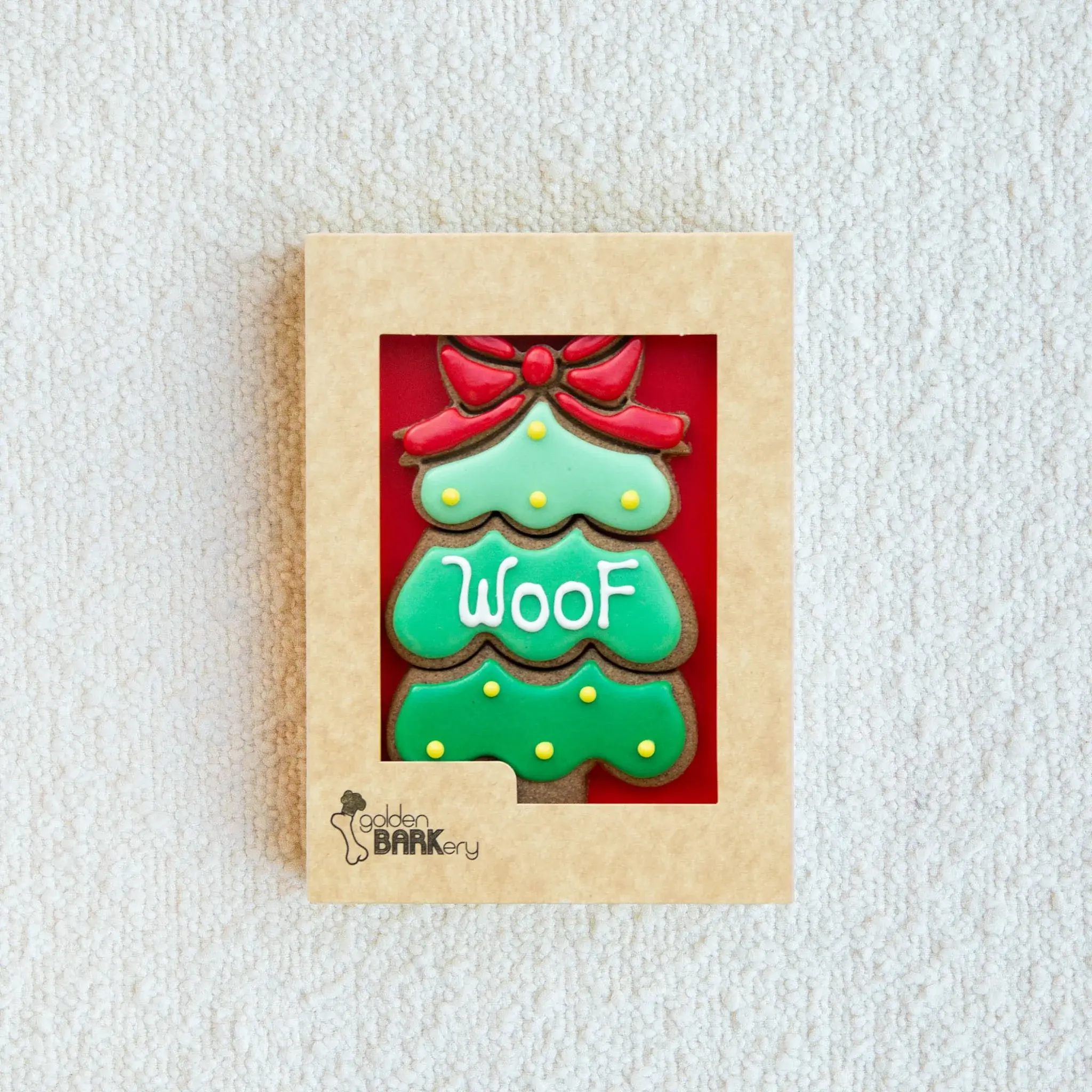 Golden Barkery Christmas Tree Bow Cookie