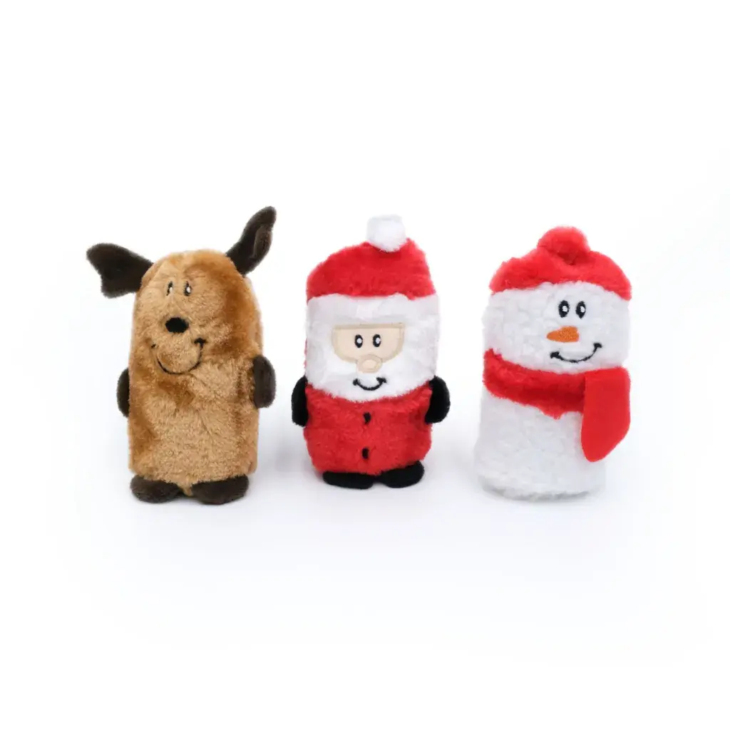 Holiday Squeakie Buddies - Reindeer, Santa and Snowman