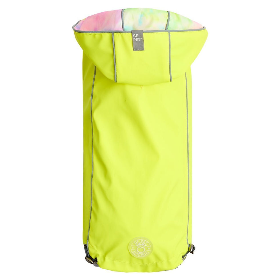 Thumbnail: GD Reversible Dog Raincoat in Yellow Leaves or Neon Yellow/Tie Dye