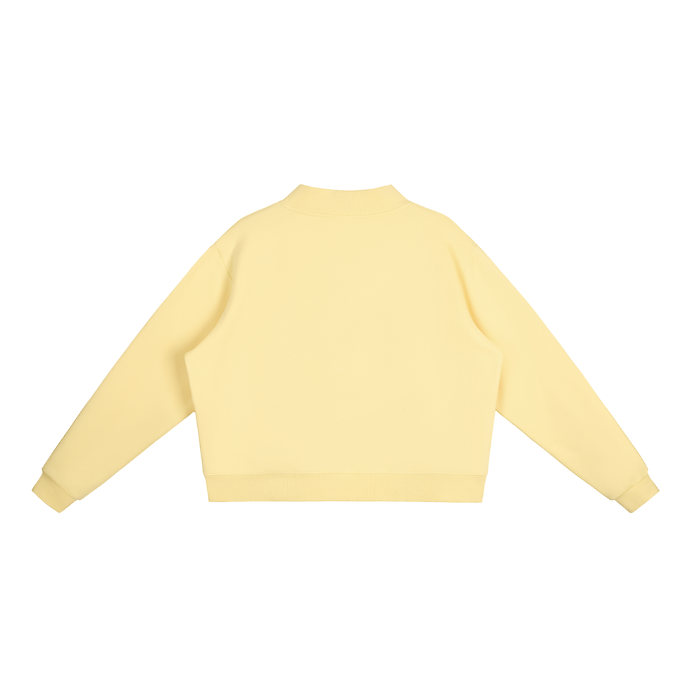 Thumbnail: Creek with Tulips Fleece Mock-Neck Crew Sweatshirt